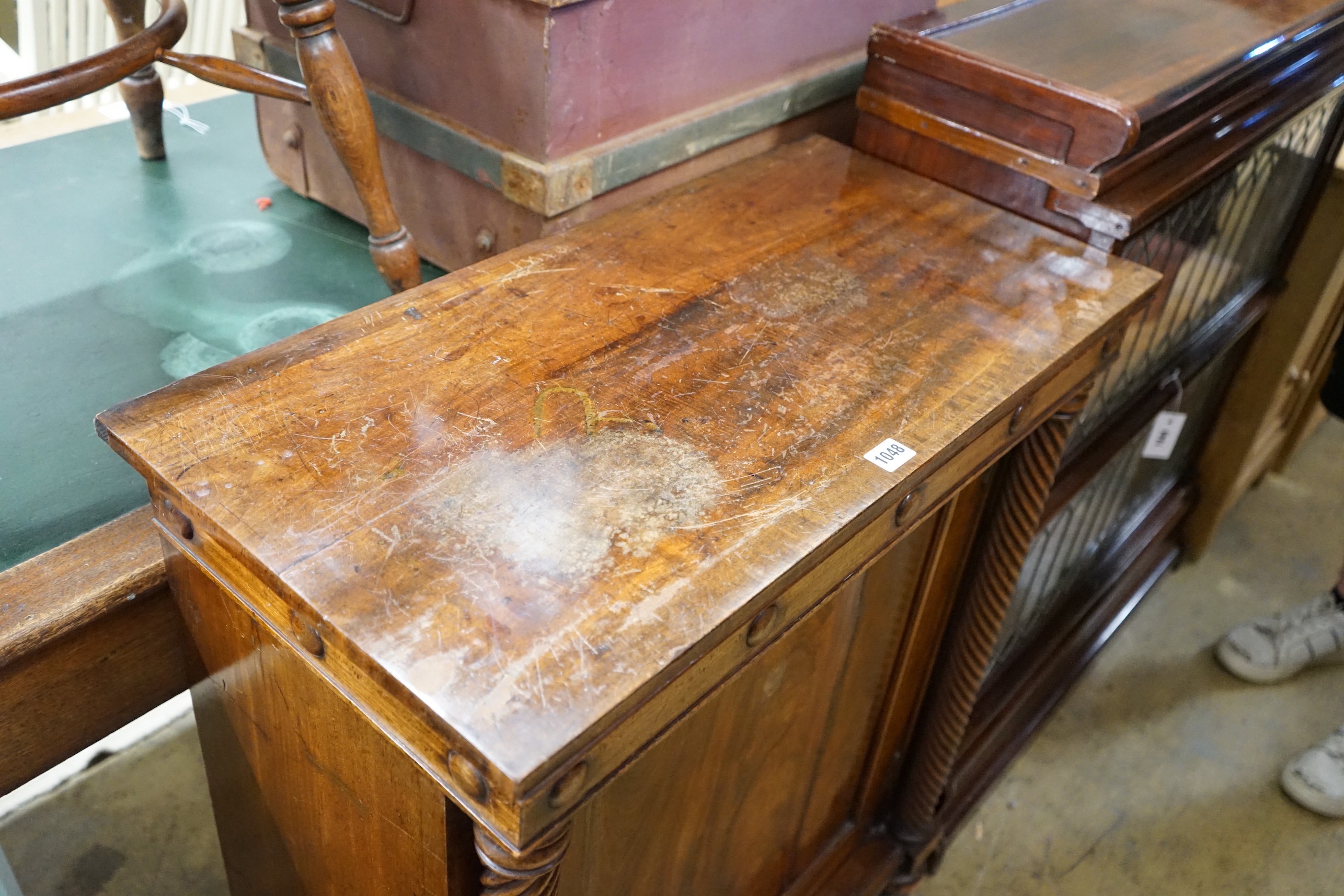 A Regency mahogany side cabinet, width 75cm, depth 38cm, height 89cm